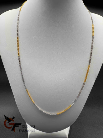 Silver and gold mixed flat chain