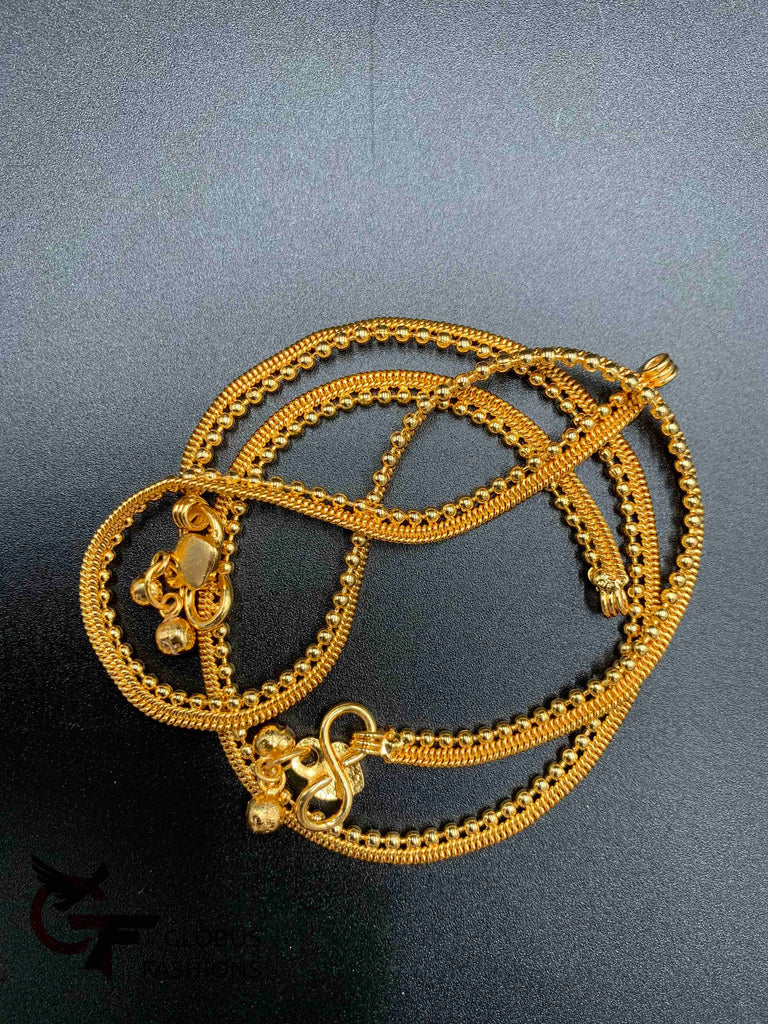 Simple design plain gold anklets