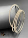 Cz stones set of four silver finish bangles