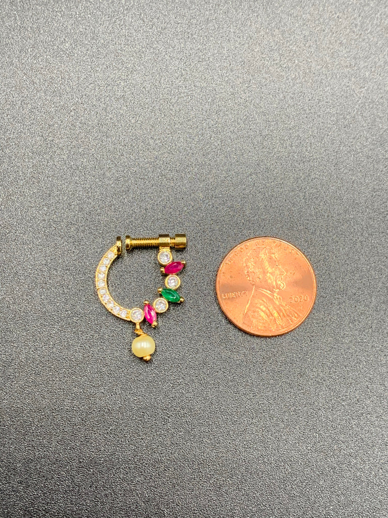 Stones with Pearls pressing nose rings