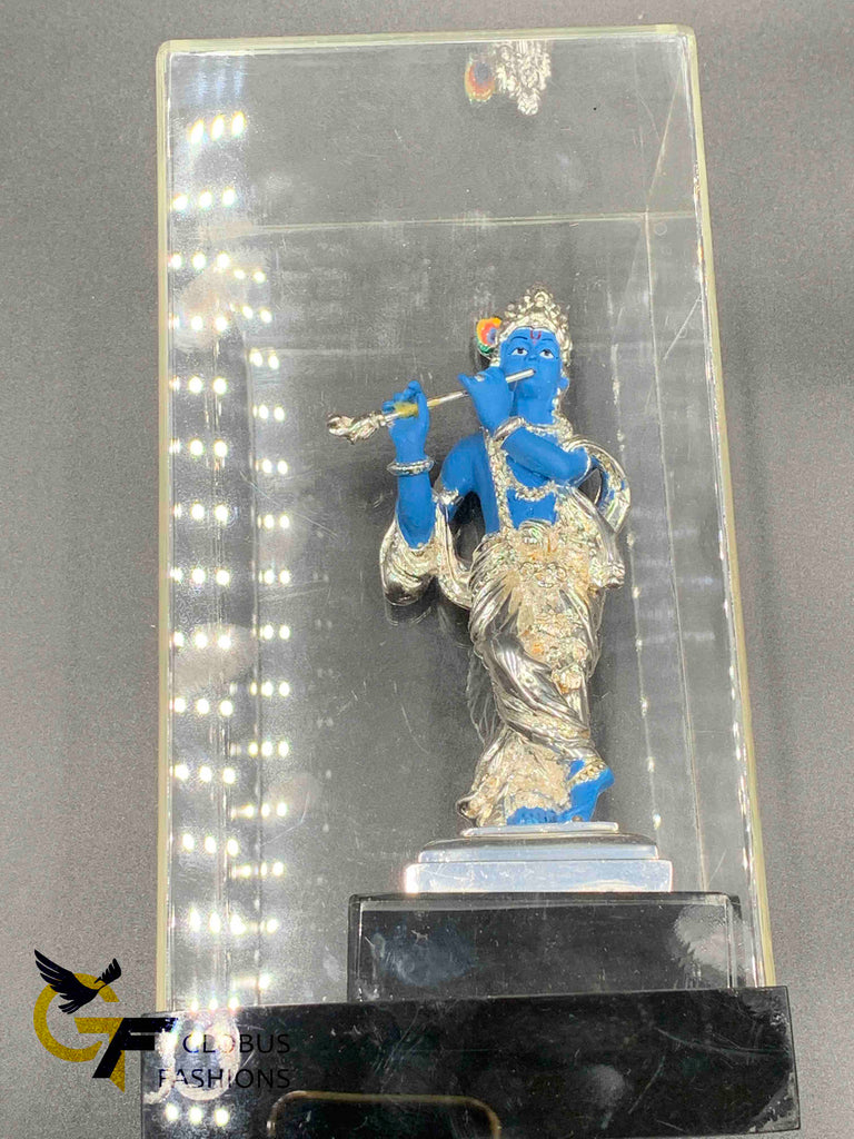 Blue enamel paint with silver coated lord kisha idol with securely covered fiberglass