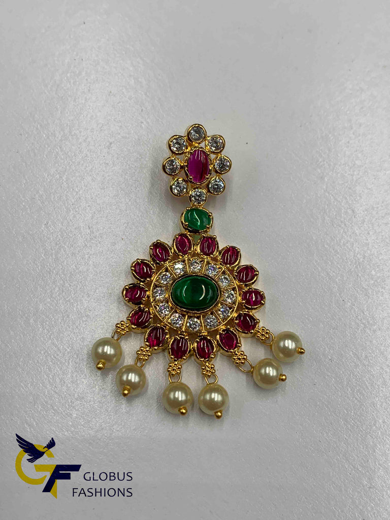 Multicolor Stones with Pearls Pendant