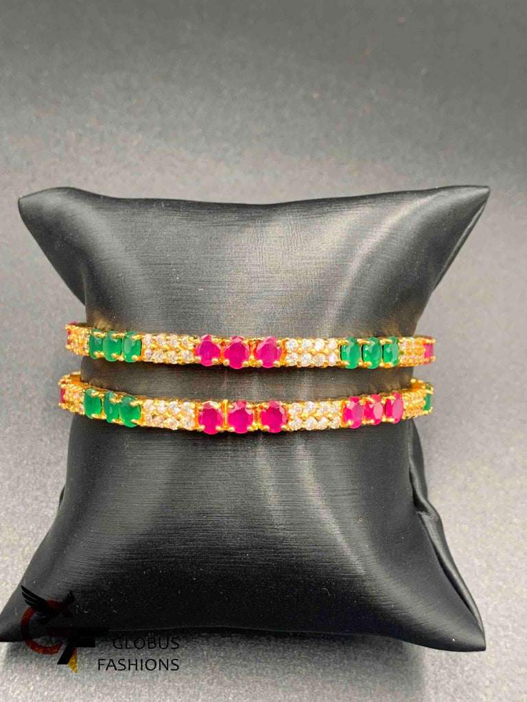 Multicolor stones set of two bangles