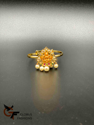 Antique Lakshmi print with cz stones kids bajubund