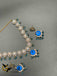 Beautiful cz stones and blue color stones Victorian necklace set