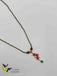 Black beads chain with ruby flower design pendant