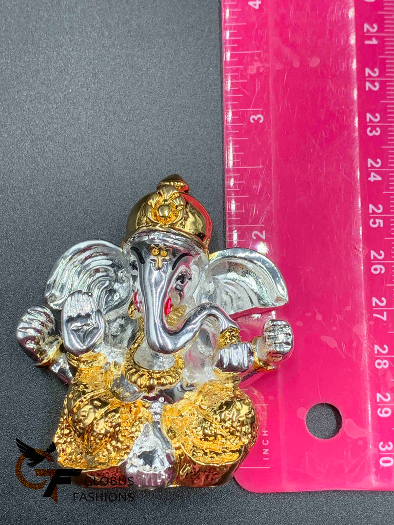 Duel tone silver & gold ganesh idol