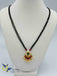 Black diamond beads chain with cute kundan stones pendant
