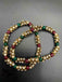 Multicolor beads with cz stones bead elastic anklets