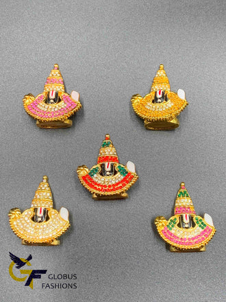 Different color stones Balaji head car idol
