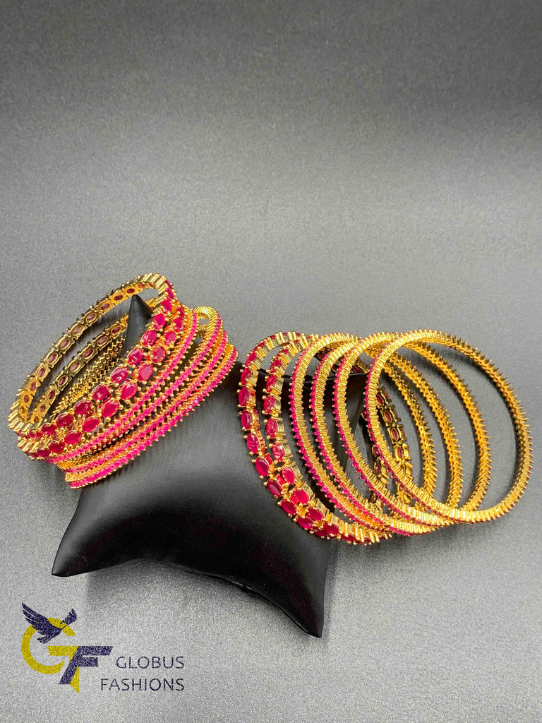 Full traditional Ruby stones set of bangles  Handmade jewelry