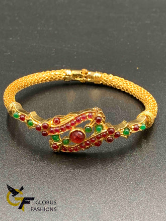 Traditional look multicolor stones kada bracelet
