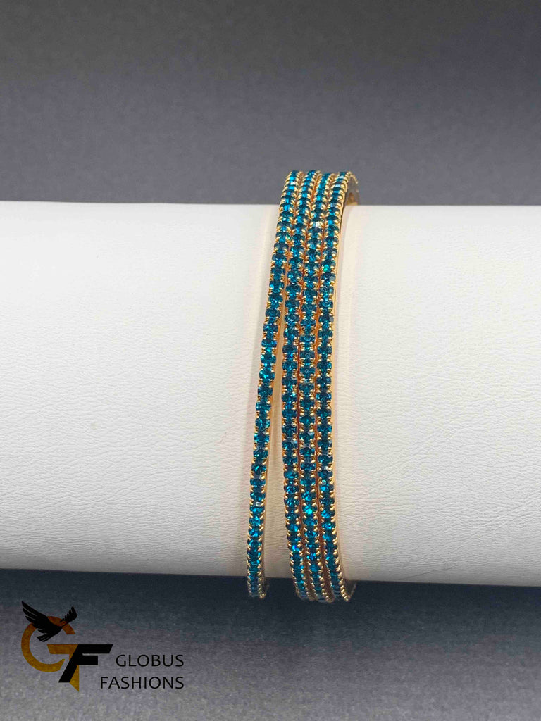 Bright sea green stones set of four bangles