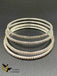 Cz stones set of four silver finish bangles