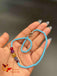 Light blue beads single anklet