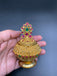 Multicolor stones flower design kumkum and turmeric box