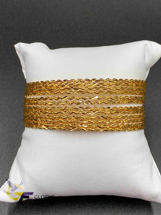 Plain gold zigzag design set of 24 bangles