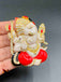 White with maroon handmade enamel paint Ganesh idol