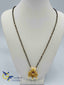 Multicolor stones with pearls pendant with a single line black beads chain
