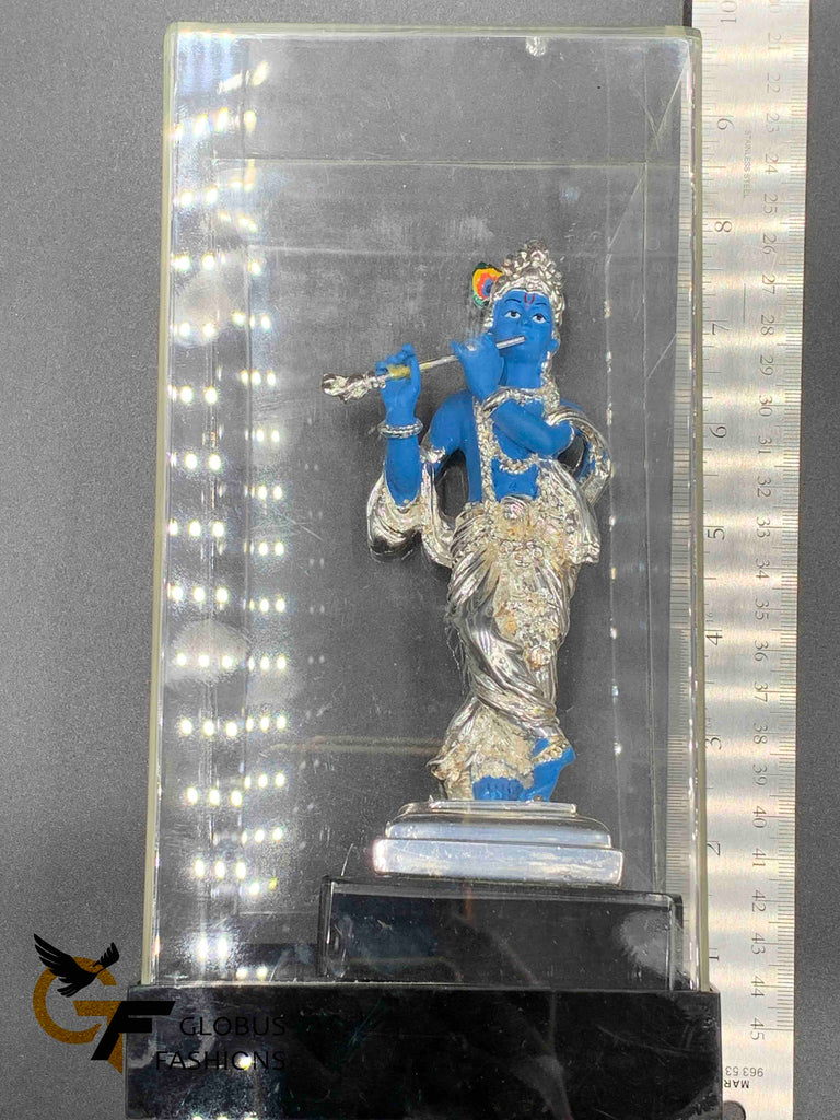 Blue enamel paint with silver coated lord kisha idol with securely covered fiberglass
