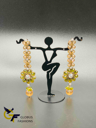 Elegant look long German silver earrings