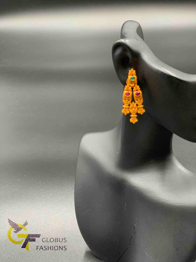Traditional and antique look multicolor stones necklace set