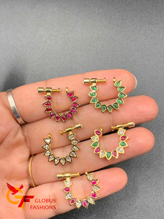Different color stones nose rings