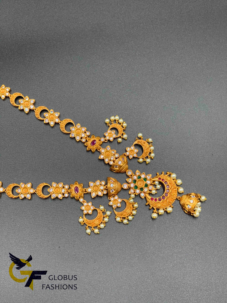 Traditional and antique look chandbali style Multicolore necklace set