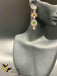 Cz stones emerald and ruby stones earrings