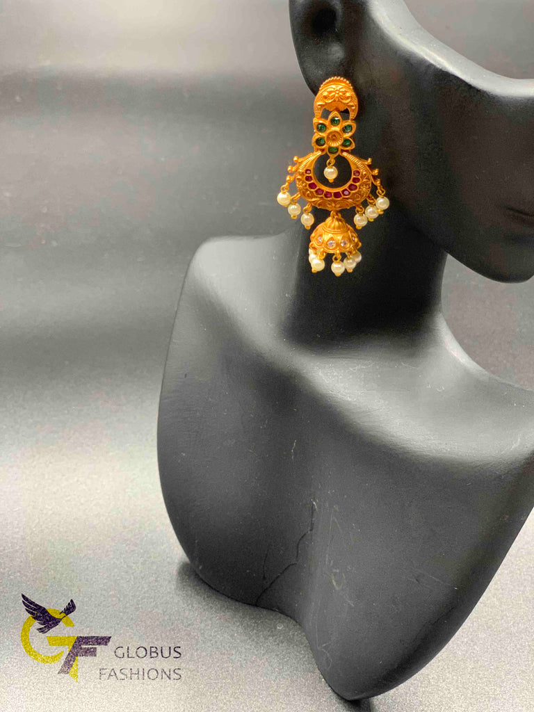 Traditional and antique look chandbali style Multicolore necklace set