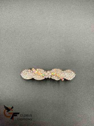 White color stones hair clip