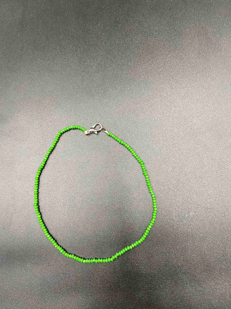 Parrot green Crystal beads single anklet