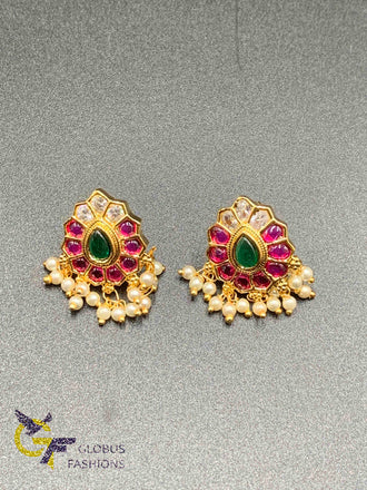 Cz Stones and Multicolor Stones stud type earrings