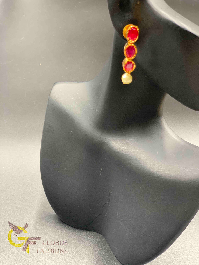 Emerald, cz stones and ruby stones necklace sets