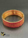 Square share ruby stones set of four bangles