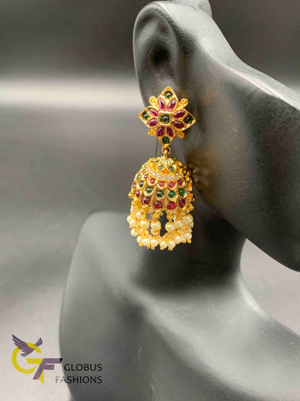 Multicolor Stones with Pearls Jumkas