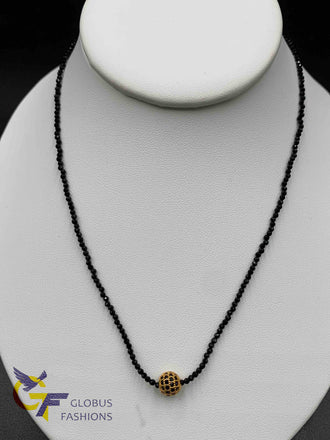 Single line black Diamond beads chain with black stones small ball