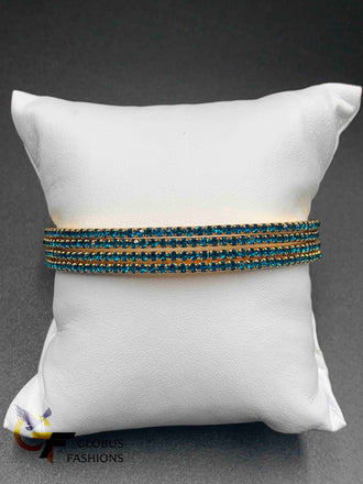 Bright sea green stones set of four bangles