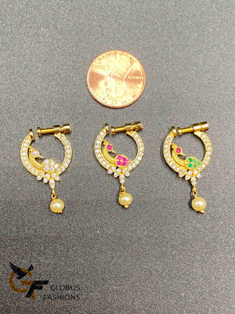 Peacock design Stones elegant nose rings
