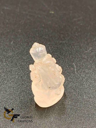 Rose Quartz Crystal small Ganesha idol