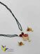 Cute flower design pendant set with black diamond beads chain