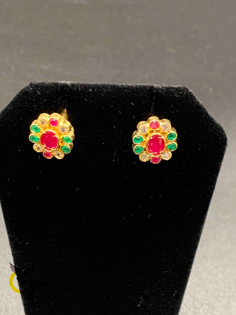 Navarathna Stones Pendant Set with matching earrings