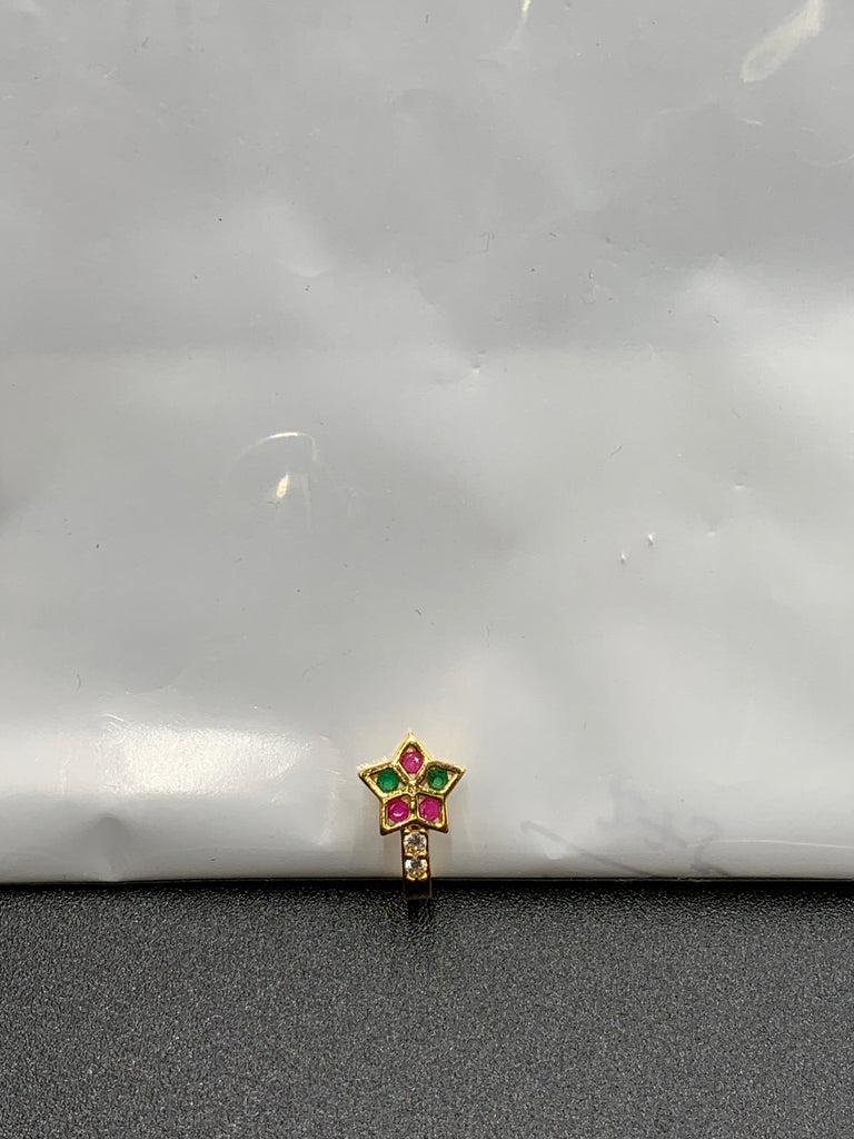 Star shape stones nose studs