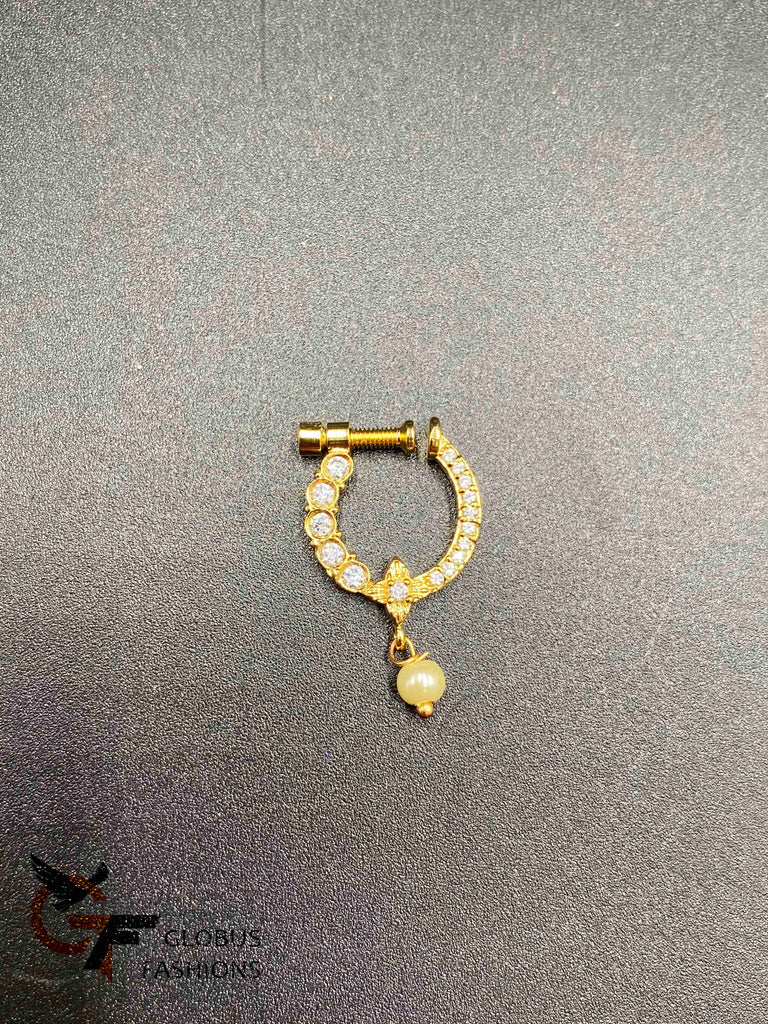 Multicolor Stones with Pearls nose rings