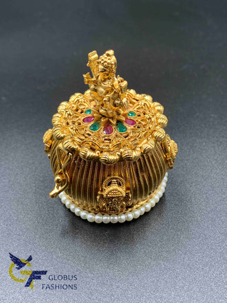 Ganesha print antique traditional kumkum box