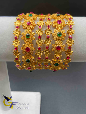 Multicolor Stones antique bangles