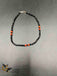 Black crystal beads with red beads single anklet