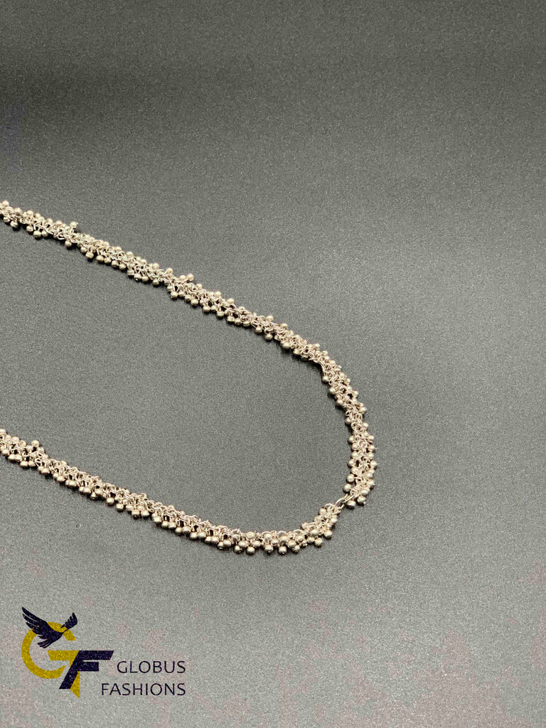 Silver fancy beads plain chain