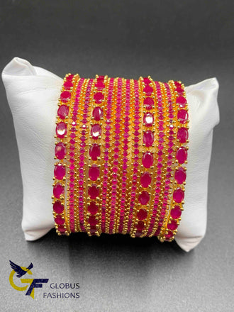 Full traditional Ruby stones set of bangles  Handmade jewelry