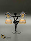Sapphire stones Peacock design German silver jumka earrings